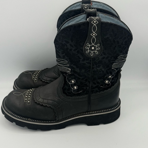 Ariat Fatbaby Gembaby Black Decorative Studded Western Boots - Picture 4 of 16